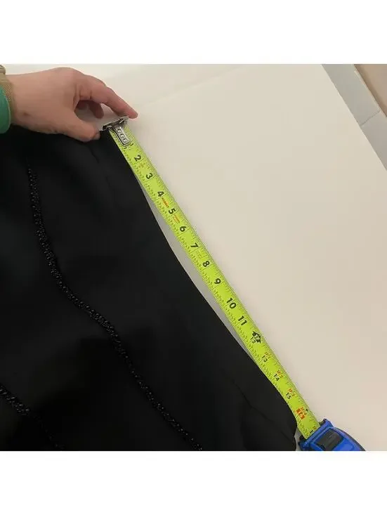 Endless Rose Pearl Trim Mini Circle Skirt Black Anthropologie NWOT Size Large - Picture 8 of 9